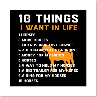 Things I Want In My Life Horses More Horses Horse Graphic Posters and Art